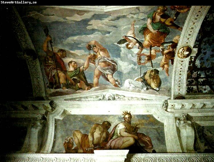 Paolo  Veronese ceiling of the stanza di bacco